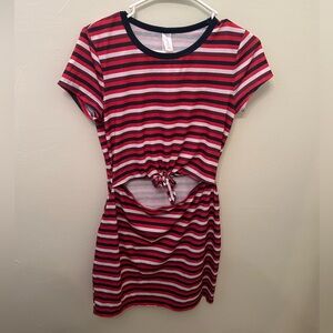 No Boundaries Red and Black Striped Dress